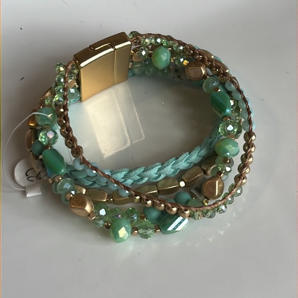 Multi Stranded Leather and Beaded Bracelet - Picture 6 of 7